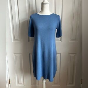 NWT WEEKEND MAX MARA ECUADOR Midi Dress, Short Sleeves, Sky Blue, Size Medium